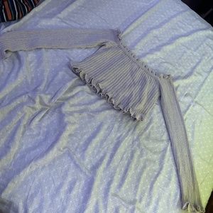 Beige Tube Top with Sleeves